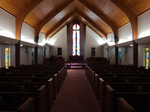 Sanctuary of Cowan Fellowship Church - a federated Methodist and Presbyterian congregation.