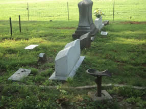 Tractor seat at the Brakefield gravesite in Cowan Montgomery Cemetery