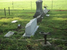 Tractor seat at the Brakefield grave in Cowan Montgomery Cemetery.